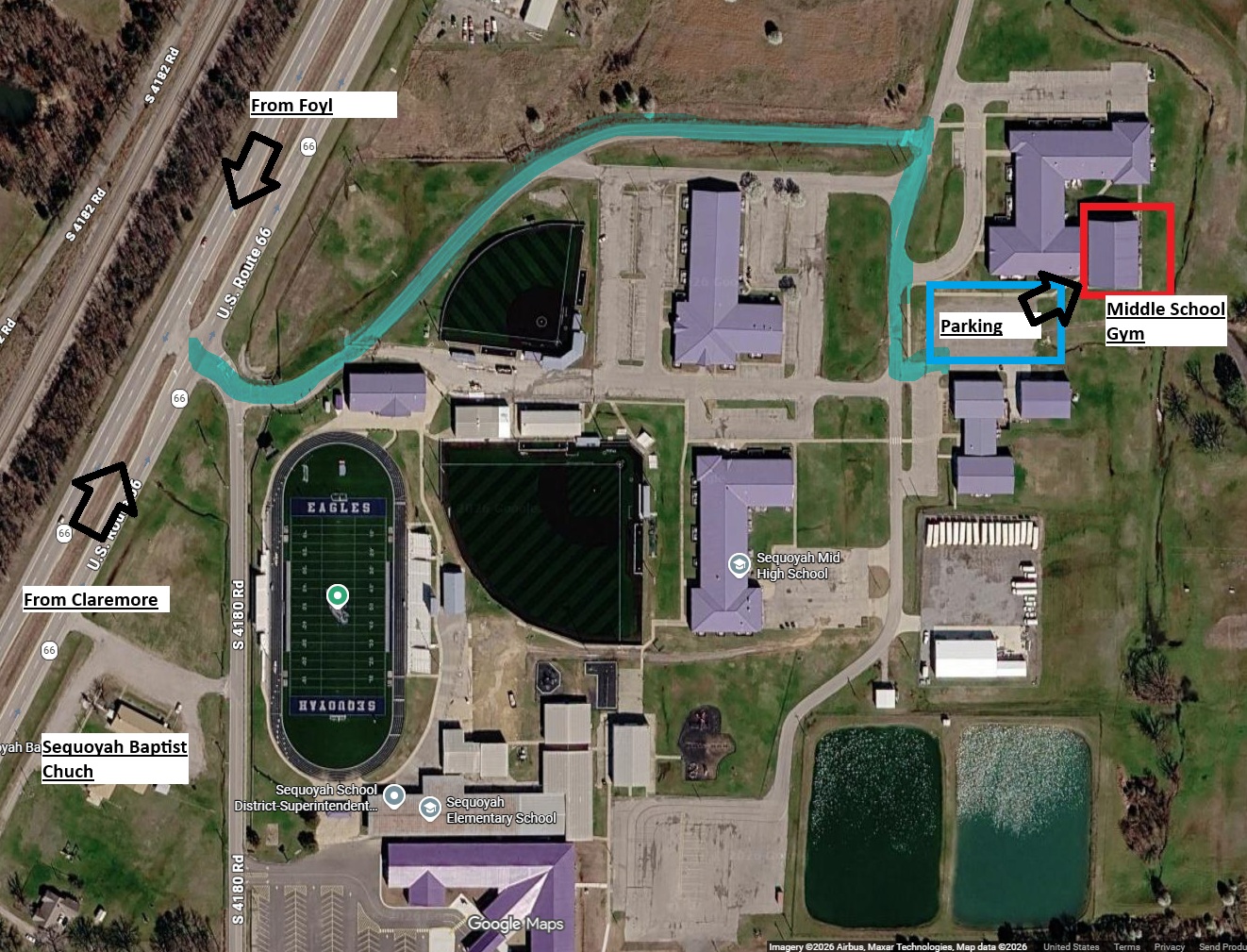 Directions to Sequoyah Middle School Gym